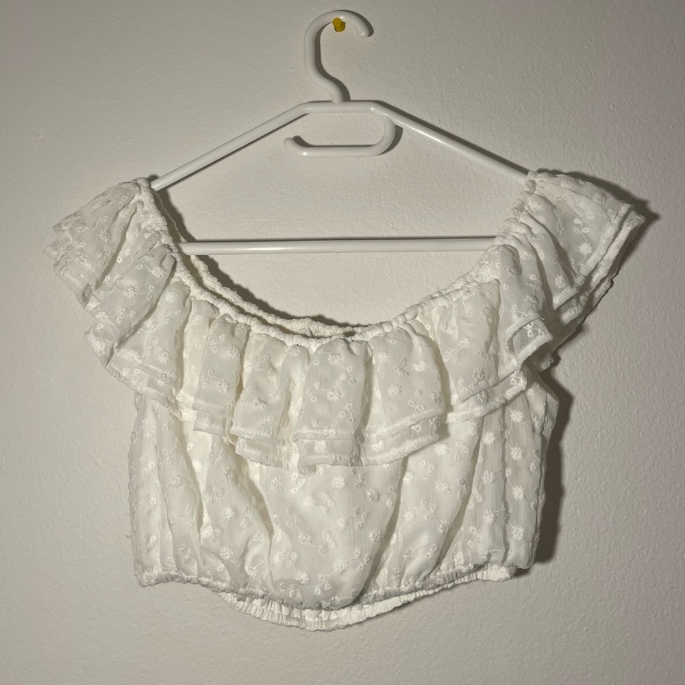 off the shoulder white top